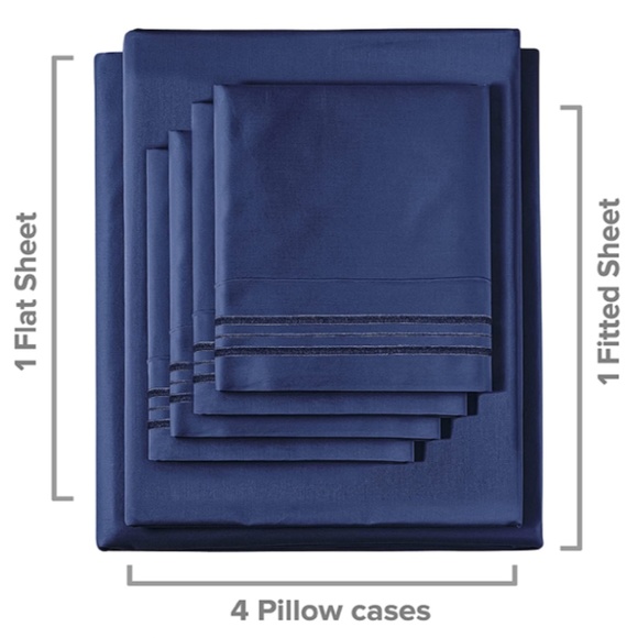 California King Bed Sheet in Navy Blue - Picture 5 of 5